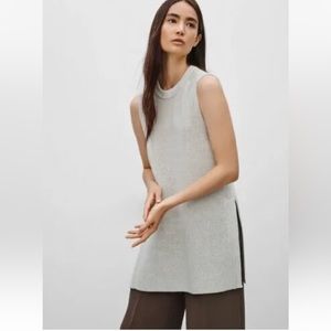 Wilfred Palmier Light Brown Sleeveless Scoop Neck Knit Tunic